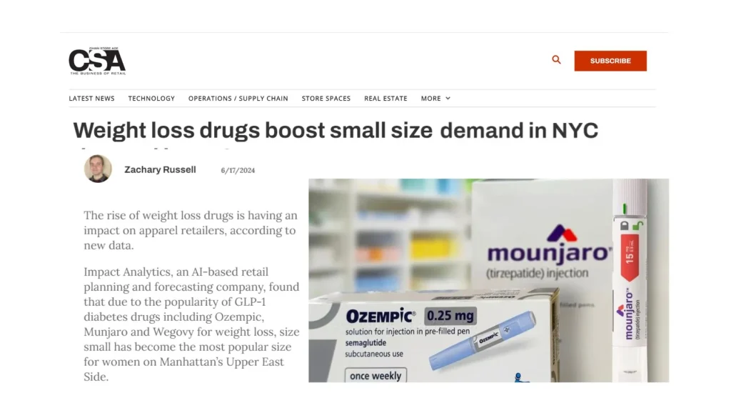 Weight loss drugs boost small size demand in NYC