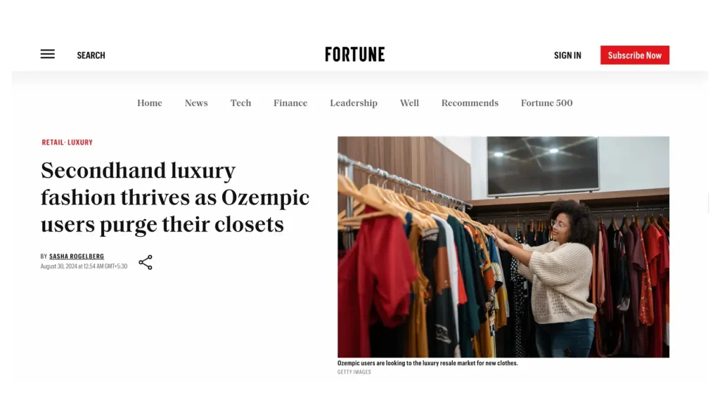 Secondhand luxury fashion thrives as Ozempic users purge their closets